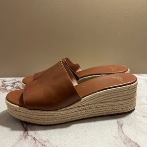 J crew Leather Slide Vachetta espadrille Slide Warm sepia Size Size 10.5